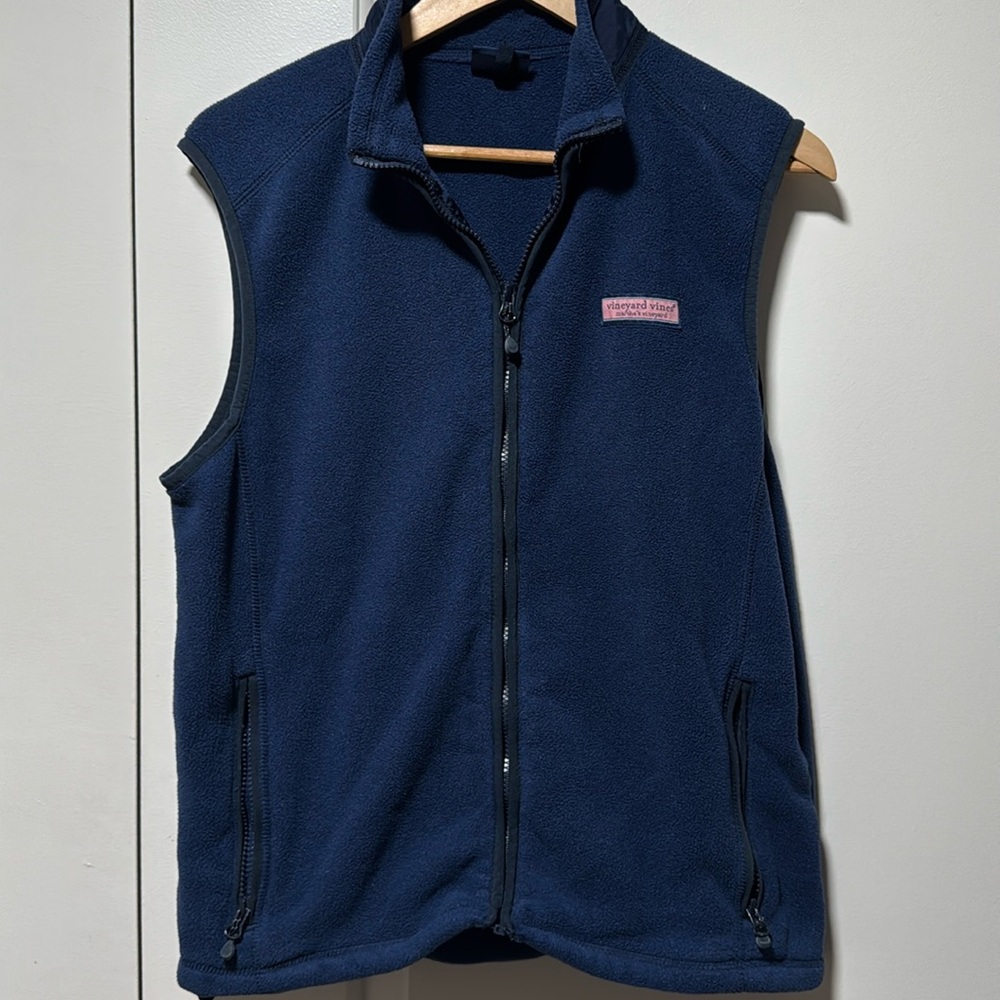 Vineyard Vines blue fleece vest size small